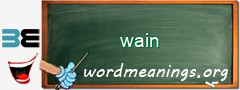 WordMeaning blackboard for wain